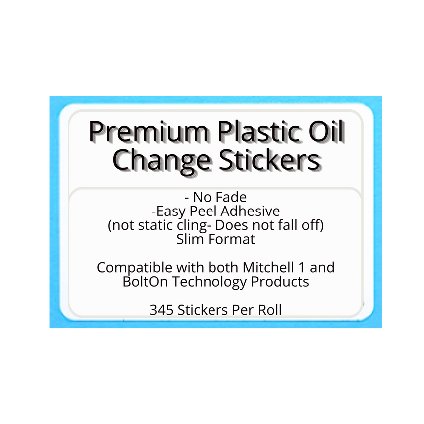 Plastic Oil Change Stickers For DYMO/ ZEBRA Label Printers 1.25 X 2.25 (Medium)